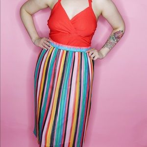 Who What Wear Skirts - Rainbow Stripe Pleated Skirt Who What Wear Skirts - Rainbow Stripe Pleated Skirt